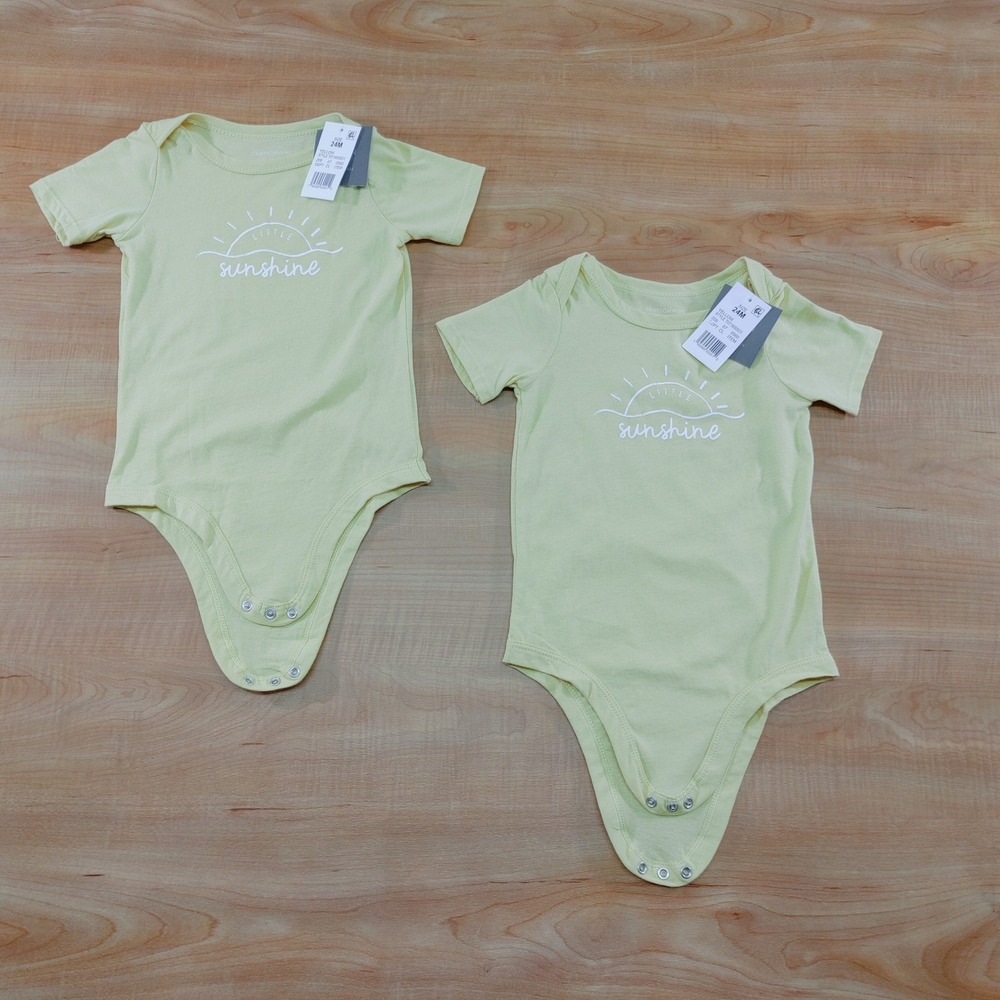 Grayson Mini Baby Girls Yellow Sunshine Bodysuits 24 Months Set Of 2